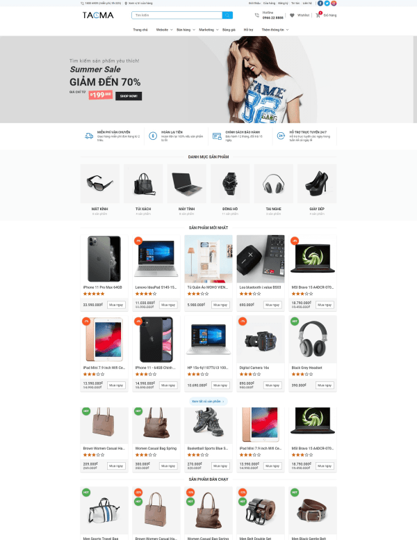 Theme blogspot shop bán hàng cao cấp 2021